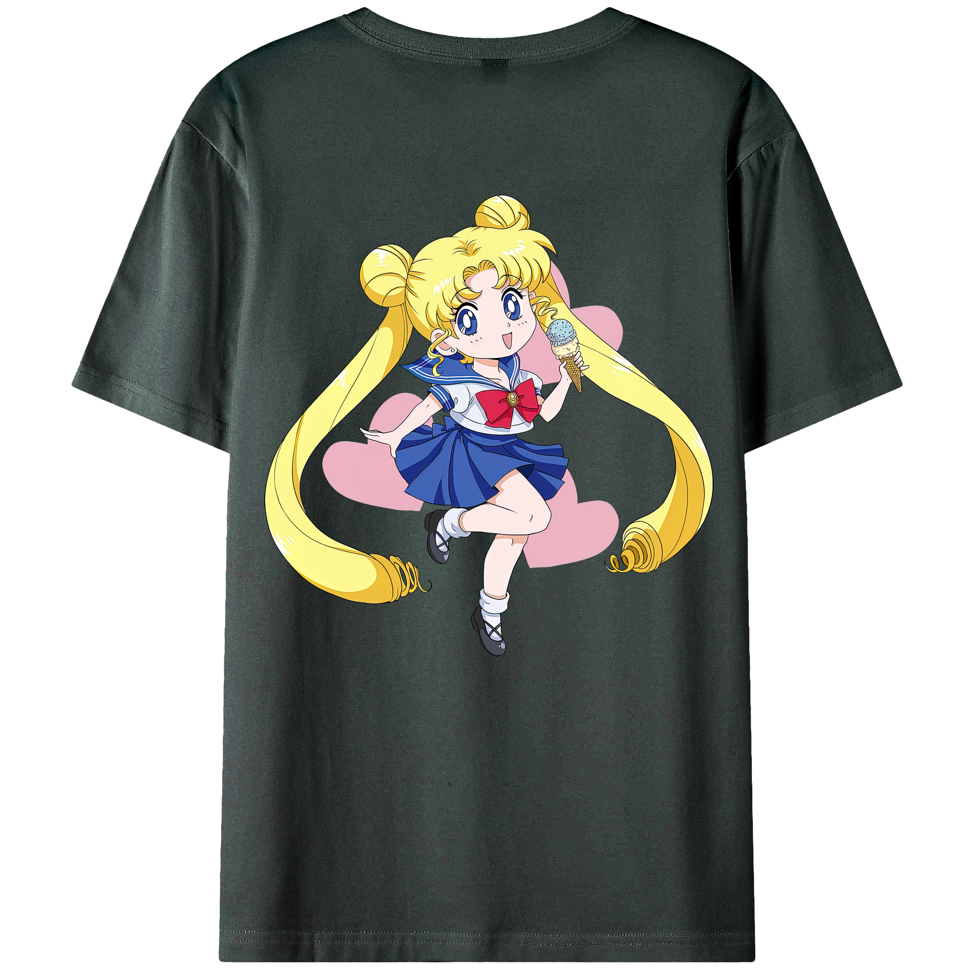 （画像用） 美少女戦士セーラームーン 愛野 美奈子 あいの みなこ Sailor Moon Aino Minako 綿100％ メンズ半袖Tシャツ（バックプリント） 通気性